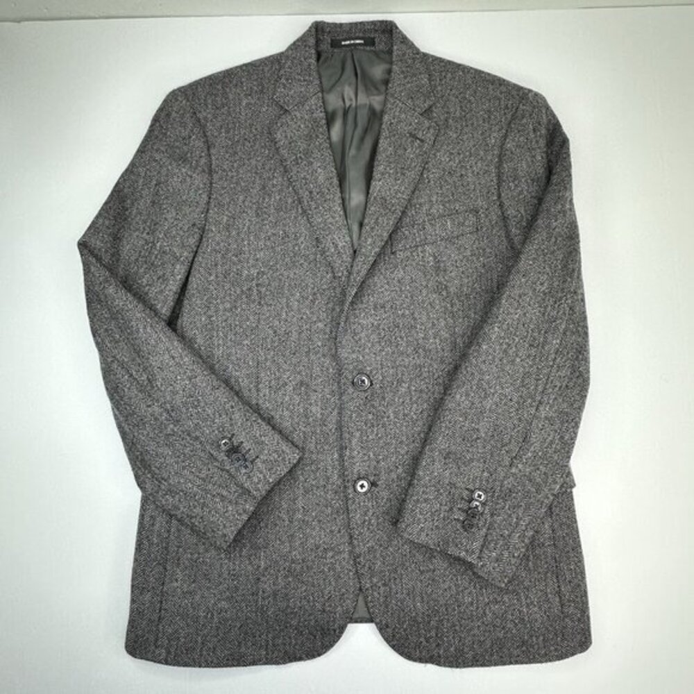 Lauren Ralph Lauren Men’s Gray‎ Herringbone Wool Black Label Vintage Coat 40S
